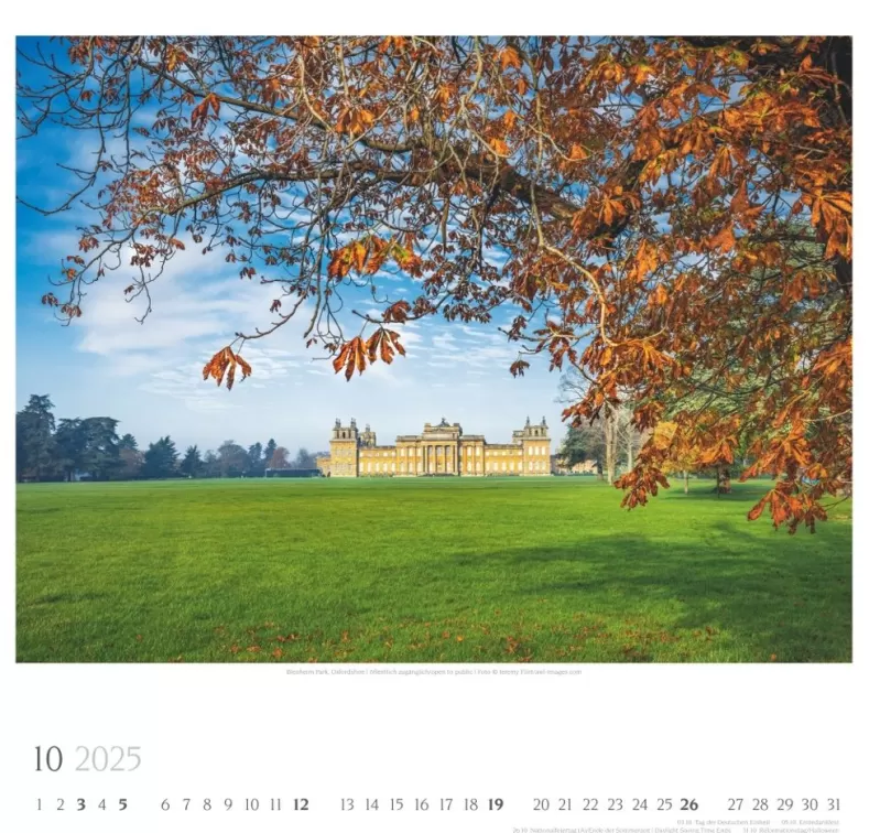 Weingarten Englische Parks & Cottages Kalender 2025
