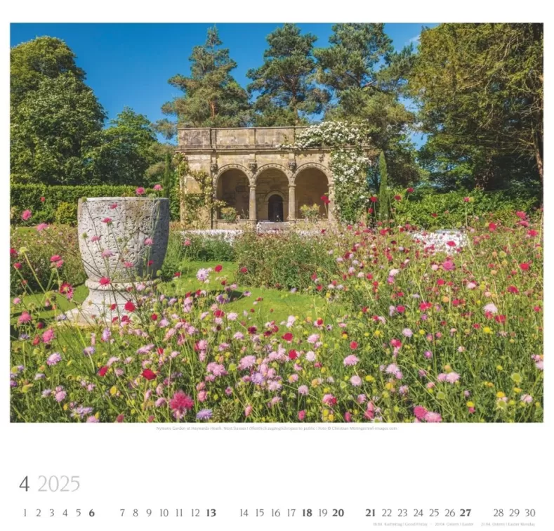 Weingarten Englische Parks & Cottages Kalender 2025