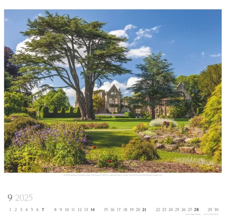 Weingarten Englische Parks & Cottages Kalender 2025