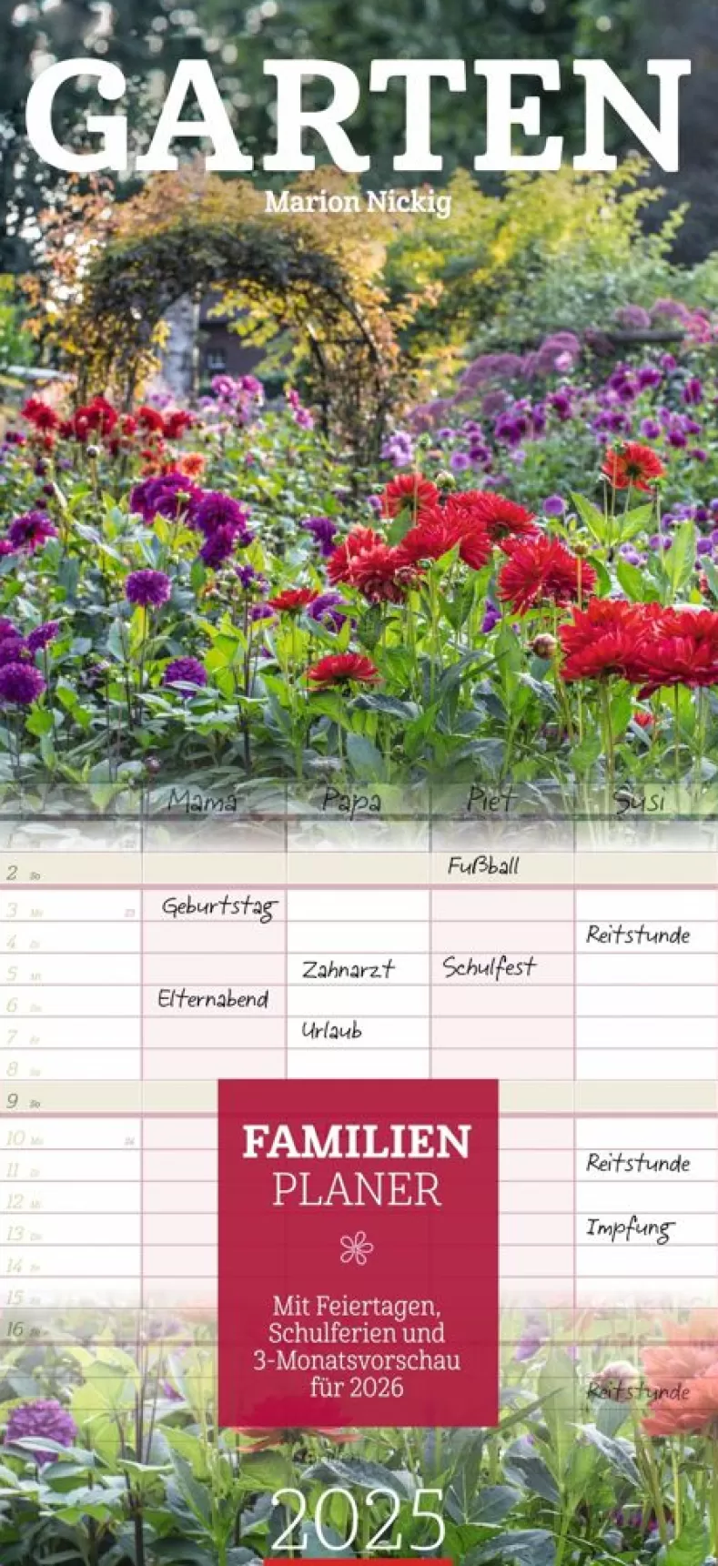Weingarten Garten Familienplaner 2025