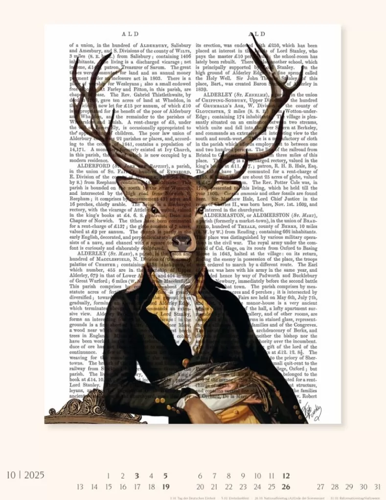 Weingarten Vintage Book Art Kalender 2025