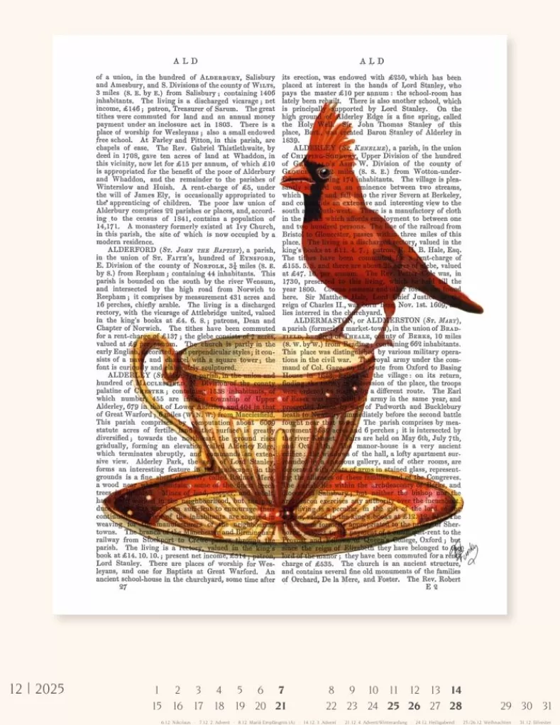 Weingarten Vintage Book Art Kalender 2025
