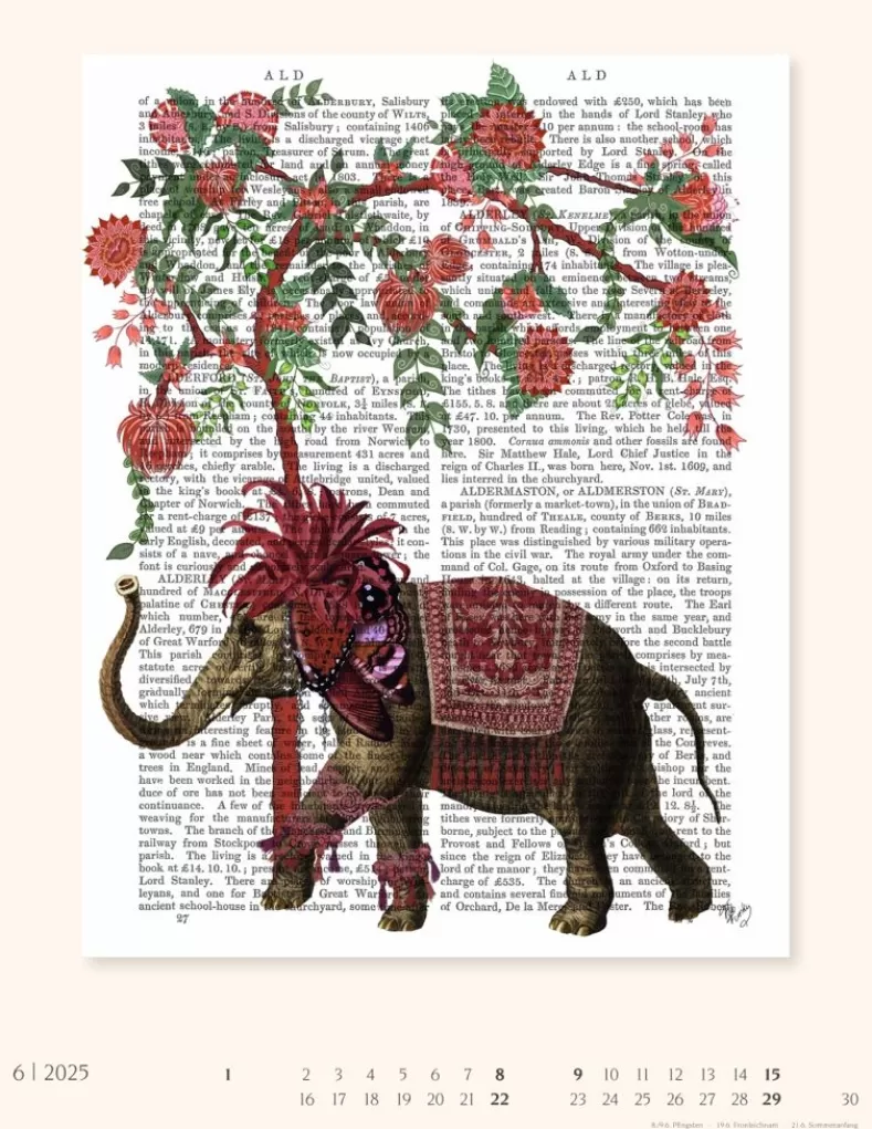 Weingarten Vintage Book Art Kalender 2025