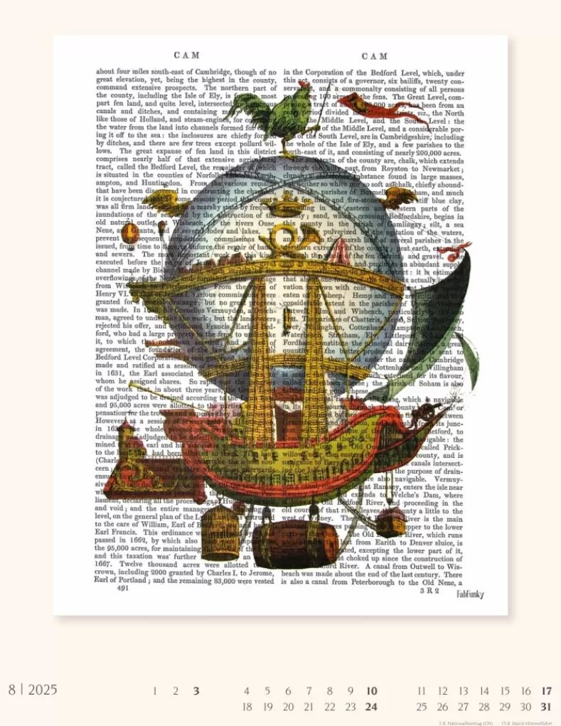 Weingarten Vintage Book Art Kalender 2025
